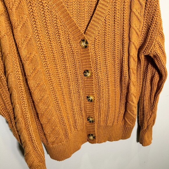 Cupcakes & Cashmere Rust Orange Medium Cable Knit Sweater - Medium EUC - Picture 2 of 5
